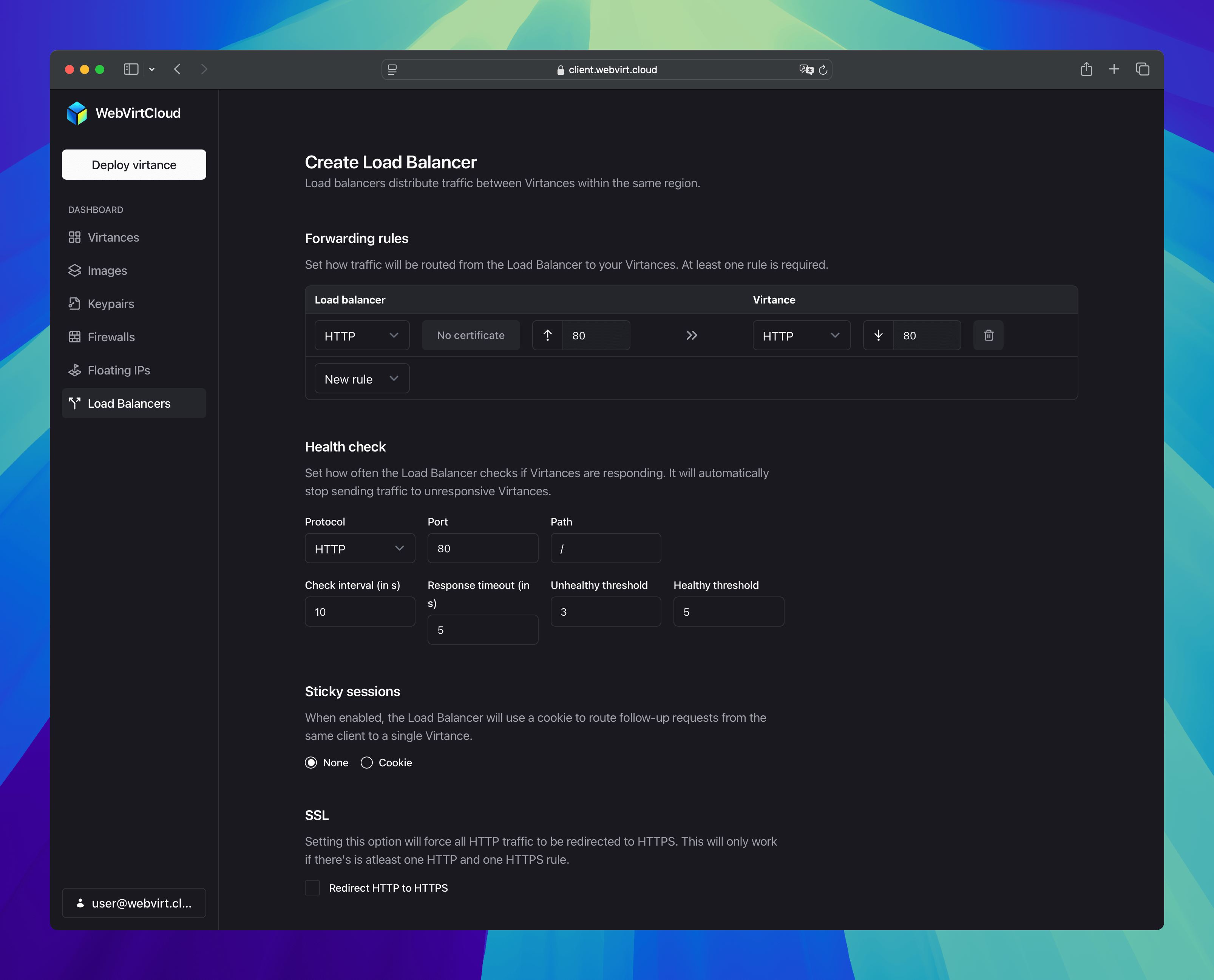 WebVirtCloud Load Balancer